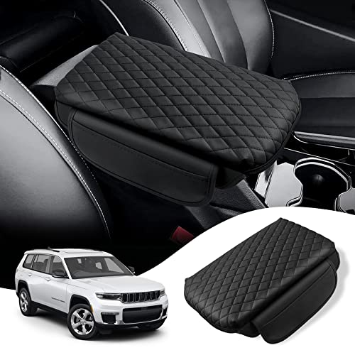 Custom for Center Console Cover Jeep Grand Cherokee L 2021-2025 2026/Jeep Grand Cherokee WL 2022-2026 Armrest Cover Accessories Leather Armrest Seat Box Cover Protector with Pockets Storage Bag - size: Jeep Grand Cherokee L 2021-2025 2026