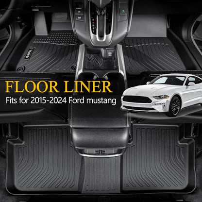 Wailtnb-Floor Mats for Ford Mustang 2015-2025 2026 Convertible/Coupe/GT/EcoBoost Models (Without Subwoofer in Cargo Area Not for Mach-E) Cargo Mat Car Mat for Mustang Accessories Black - style: 6|For Mustang|2015-2026|Set