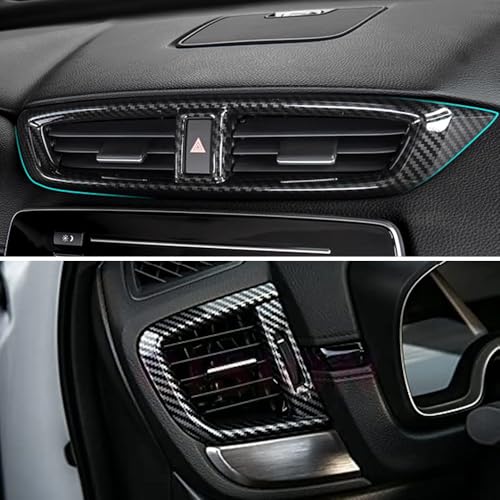 XITER 3pcs Central Front Side Air Condition Vent Outlet Trims for Honda CRV 2017 2018 2019 2020 2021 2022,Carbon Fiber - color: Carbon Fiber, size: 3PCS Air Vent Cover