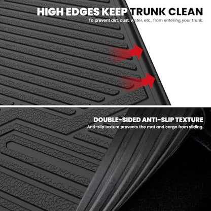 LASFIT Cargo Mat with Backrest Mat for Honda Passport 2026, All Weather TPE Custom Fit Trunk Mat Trunk Liner Trunk Tray Cargo Liner Cargo Tray with Seatback Cover, Black - style: 7）For Honda Passport | 2026 | Cargo Mat