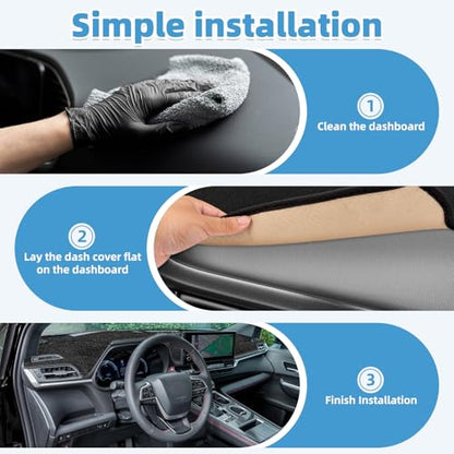 Dash Cover Mat for Toyota Sienna 2021 2022 2023 2024 2025 Accessories Non-Slip Dashboard Cover Mat Sunshade UV Rays Protector Interior Accessories - size: Sienna 2021-2025