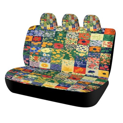 Floral Patchwork Quilt Universal Car Seat Cover Automotive Seat Covers Compatible Universal Fit for SUV Van Trucks - size: Fullset