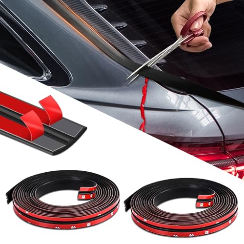 2 Pieces Windshield Rubber Seal Windshield Trim Stripping, Car Weather Stripping, Waterproof Rubber Edge Trim, 22 Ft T Shape Sealing Strip Universal for Car Front Rear Windshield
