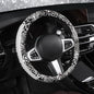 AUTOYOUTH Leopard Print Steering Wheel Cover - Bling Crystal Rhinestones Cheetah Print on PVC Leather Non-Slip Breathable Design for Women/Girls Universal Fit 14.5-15 Inch - White - color: WHITE