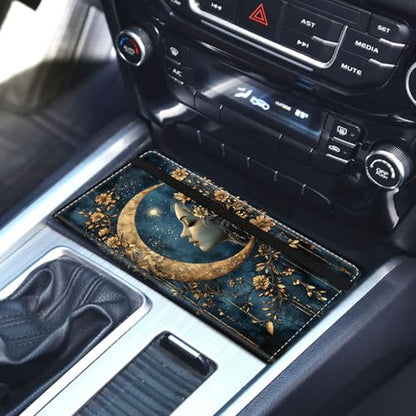 Car Registration and Insurance Holder for Women Men,Automobile License Document Card Holders Vehicle Glove Box Organizer Leather Accessories Driver Essential,Moon Flower Woman - color: Moon Flower Woman