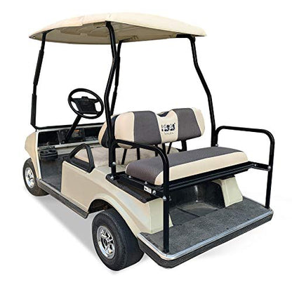 10L0L Golf Cart Seat Covers, Super Comfort Cooler Than Vinyl Seat Cover, Front and Rear Seat Cover for Yamaha EZGO Club Car, No Drilling Breathable Mesh Bench Seat Blanket, Machine Washable - color: Dark Gray + Beige, style: Rear Seat - Universal for Yama