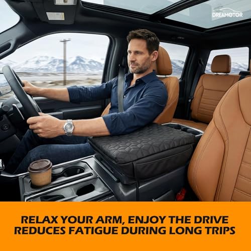Center Console Cover Compatible with 2019-2026 Dodge Ram 1500 2500 3500 Accessories, 1.4 inch Thicker Arm Rest Cover, Middle Console Covers Cushion, Armrest Pad Replacement- Bucket Seat Only - size: 2019-2026 Dodge Ram-Bucket Seat Console