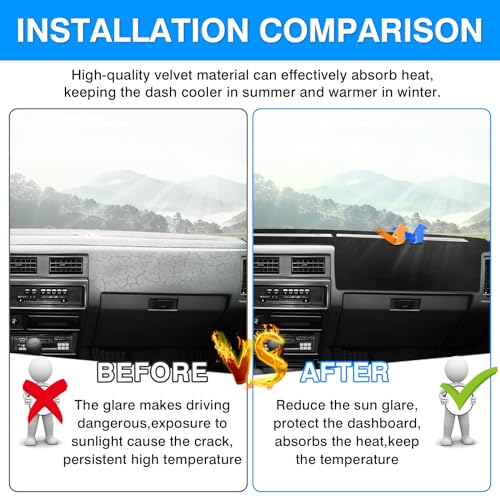 Autorder Dashboard Cover Mat for 1986-1993 Nissan Pathfinder D21 Accessories Dash Cover Upgrade Velvet Dash Mat Sunshade Glare UV Rays Protector - size: 1986-1993 Nissan Pathfinder