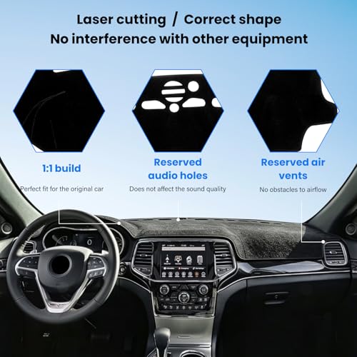 Dash Cover Mat Compatible with Jeep Grand Cherokee 2011-2021 Car Interior Dashboard Cover Mat Nonslip Dashmat Sunshade Glare UV Rays Protector Accessories Custom Fit - size: Compatible with Jeep Grand Cherokee 2011-2021