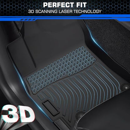 Floor Mats for 2021-2025 2026 Hyundai Elantra & Elantra N (Not for Hybrid), All Weather TPE Cargo Mat Floor Liners with 1st & 2nd Row Car Mats and Trunk Floor Mat