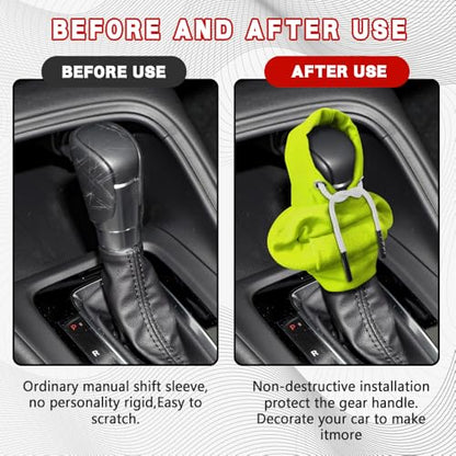 Gear Shift Hoodie, Shifter Hoodie, Funny Car Gear Shift Protector Cover, Automotive Interior Cute Gadgets Fashionable Mini Sweater Shifter Stick Knob Cover Universal for Most Vehicles (Green) - color: Green