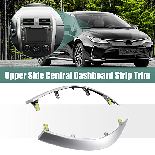 X AUTOHAUX Left and Right Upper Side Central Dashboard Cover Strip Trim for Toyota Corolla 2008-2013 55436-02330 55435-02370 Center Dash Navigation Side A/C Outlet Air Vent Panel Strip 1 Pair