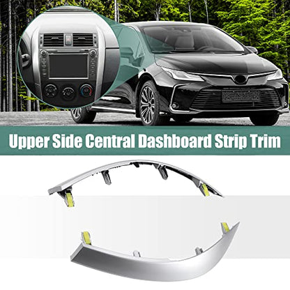 X AUTOHAUX Left and Right Upper Side Central Dashboard Cover Strip Trim for Toyota Corolla 2008-2013 55436-02330 55435-02370 Center Dash Navigation Side A/C Outlet Air Vent Panel Strip 1 Pair