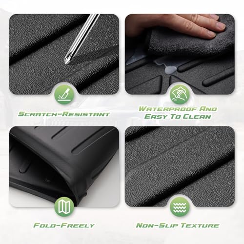 Cartist Cargo Liner for Chevy Tahoe/GMC Yukon 2021-2025 2026 (Not for Yukon XL), All Weather Cargo Mats for Tahoe Accessories, Heavy Duty TPE Behind The 3rd Row Trunk Mat, Car Accessories