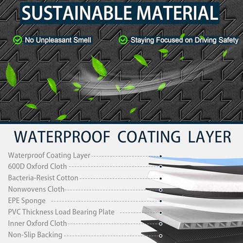 Upgraded Durable Hard Bottom Dog Car Seat Cover with EPE Sponge Cushion,Foldable Dog Rear Seat Protector,Waterproof Dog Hammock for Car, Seamless Dogs Back Seat Extender for Car SUV Truck(L)