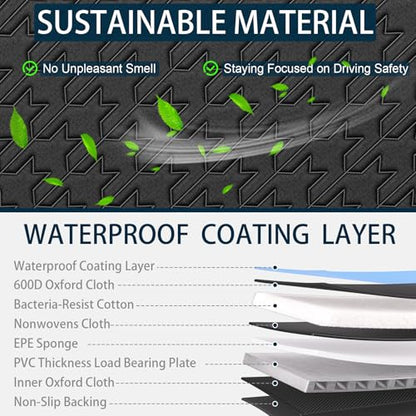 Upgraded Durable Hard Bottom Dog Car Seat Cover with EPE Sponge Cushion,Foldable Dog Rear Seat Protector,Waterproof Dog Hammock for Car, Seamless Dogs Back Seat Extender for Car SUV Truck(L)