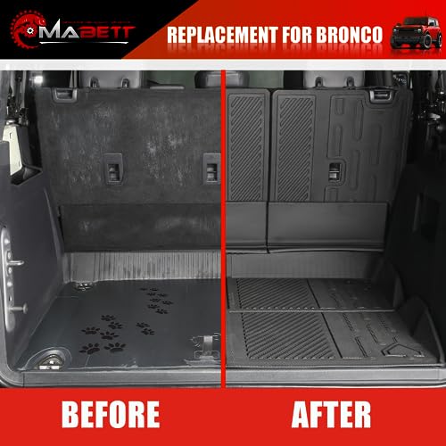 Mabett Seat Back Cover and Cargo Liner for Ford Bronco 4 Door Accessories, All-Weather Backrest Protector Trunk Mat Fit Bronco 2021-2026 - size: Seat Back Cover & Truck Mats