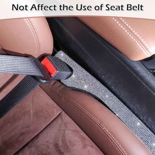 Briwill Bling Car Seat Gap Filler, 2 Pack Universal Fit for Car SUV Truck Handmade Crystal Rhinestone Diamond Car Gap Filler Bling Car Accessories for Women(Silver) - color: B-Silver