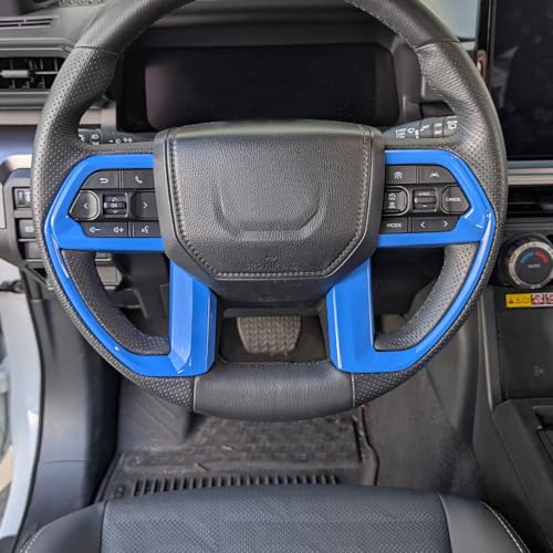 for Toyota Tacoma 2024 2025 and 4Runner 2025 Interior Accessories Center Console ABS Dashboard Cover Decor StylingTrim (Blue, Steering Decor) - color: Light Blue, size: 2024 Up Steering Decor
