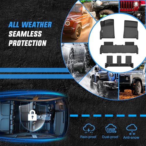 Nilight Floor Mats for Rivian R1S 2022 2023 2024 2025 (7 Seats Only) All Weather Custom Fit Heavy Duty Floor Liners - color: 2022-2025 Rivian R1S