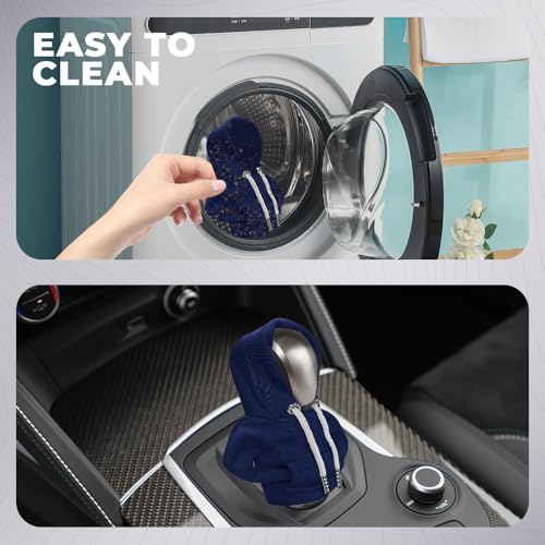 Gear Shift Hoodie, Gear Shift Cover, Fashionable Hoodie Automotive Gear Shift Knob Protector, Car Accessories Mini Sweater Gear Shift Knob Cover for Car Gear Shift Levers (Blue) - color: Blue