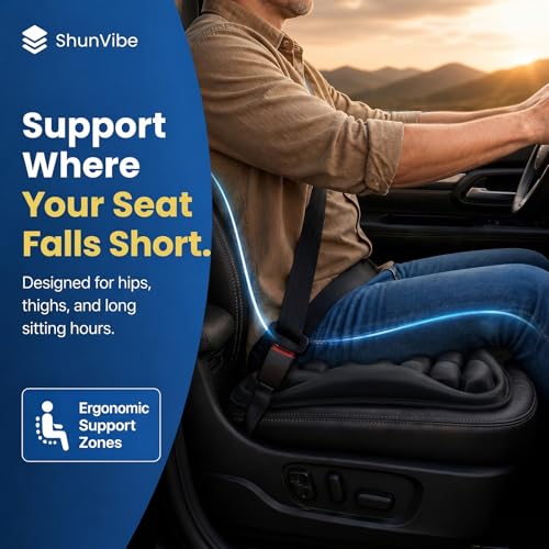 Car Seat Cushion for Long Drives, Pressure Relief Seat Pad with Built-in Pump, Adjustable Air Cell Cushion for Truck Drivers, SUV, Office Chair and Wheelchair - color: Dark