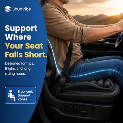 Car Seat Cushion for Long Drives, Pressure Relief Seat Pad with Built-in Pump, Adjustable Air Cell Cushion for Truck Drivers, SUV, Office Chair and Wheelchair - color: Dark