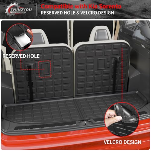 Floor Mats Compatible with 2021-2025 2026 Kia Sorento 6&7 Passenger Cargo Mat TPE Back Seat Cover Protector 2024 Sorento Accessories (Fit 6&7 Seats,Trunk Mat with Backrest Mats+Floor Mats) - style: For Kia Sorento | 2021-2026