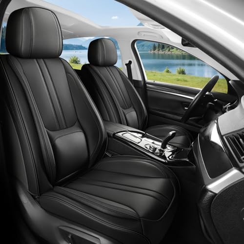 Car Seat Covers Full Set Fit for Toyota Camry 2001-2026,Luxury Faux Leather Seat Covers 5 Seats,Breathable Anti-Slip Seat Protectors with Lumbar Support(Black,Full Set) - color: Black, size: Fit for Camry