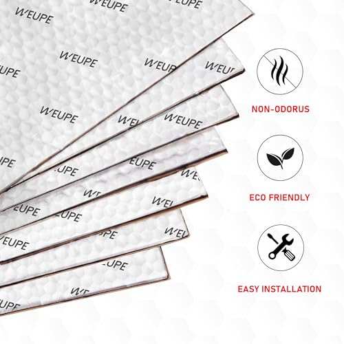 Sound Deadening Mat for Cars, 80 mil 10 sqft, Butyl Automotive Sound Deadener, Noise Insulation Dampening Material for Car Trunk, Speaker, Door, Floor and Ceiling, Silver - style: Silver - 10 sq ft
