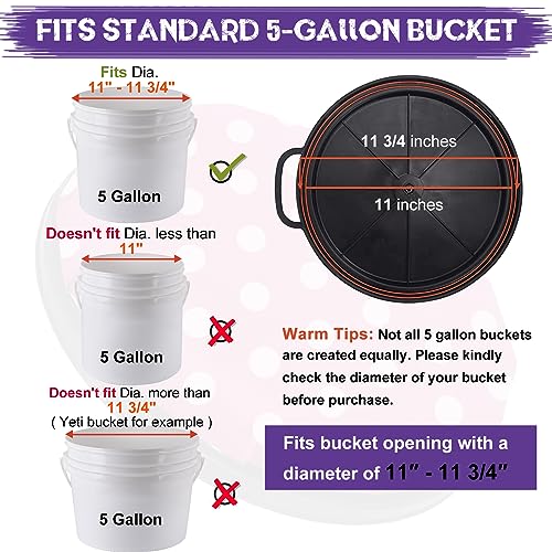 WarBull 5 Gallon Bucket Seat, 360-Degree Swivel Seat Foam Cushion Bucket Seat Lid with Waterproof Cover for Dove Duck Hunting, Fishing, Baseball, Gardening and Camping - color: Purple