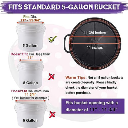 WarBull 5 Gallon Bucket Seat, 360-Degree Swivel Seat Foam Cushion Bucket Seat Lid with Waterproof Cover for Dove Duck Hunting, Fishing, Baseball, Gardening and Camping - color: Purple