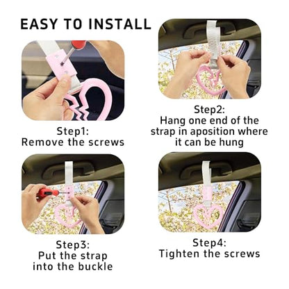 pson Broken Heart Car Handle Strap - color: Pink