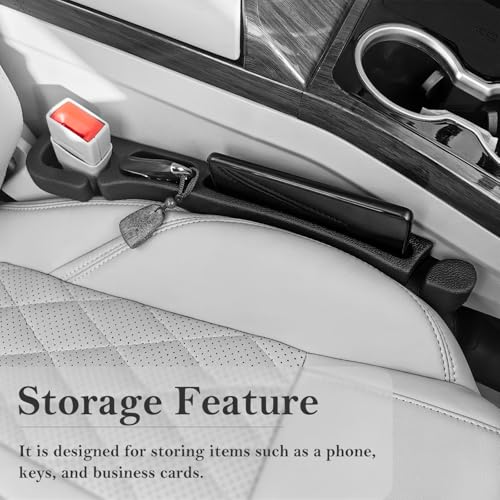 Car Seat Gap Filler 2 Pack with Organizer Hook, Car Seat Gap Plug Fills Gap Between Seat & Console Prevent Small Items & Tools from Falling Seat Side Gap Fits Cars, SUVs, Trucks & Sedans - color: hook