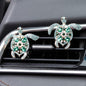 Rislobx 2PCs Bling Turtle Car Air Freshener Vent Clip, Crystal Diamond Vent Clip Decoration