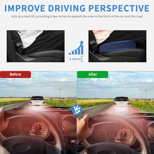 Nilight Car Seat Cushion Blue Velvet Gel Memory Foam Seats Soft and Comfortable Suitable for Daily Life and Driving Relieves Sciatica and Tailbone Pain Improves Drive Vision - color: Blue Velvet
