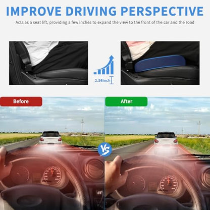 Nilight Car Seat Cushion Blue Velvet Gel Memory Foam Seats Soft and Comfortable Suitable for Daily Life and Driving Relieves Sciatica and Tailbone Pain Improves Drive Vision - color: Blue Velvet
