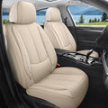Car Seat Covers Full Set, Luxury Faux Leather Car Seat Covers Waterproof Non-Slip Seat Protector Universal Fit for Most Cars SUVs Trucks Pick-ups,Car Accessories Interior for Women(Beige)