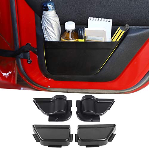 RT-TCZ for Wrangler JK Storage Pockets, Side Door Organizer Box for Jeep Wrangler 2011-2018 JK JKU Interior Storage Accessories Black 4pcs - color: Black, size: Front Rear