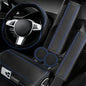 NBTEPEM 6 PCS Car Steering Wheel Cover Set, Microfiber Leather Steering Wheel Covers Universal 14.5-15 inch, Center Console Cover, Seat Belt Cushion, Cup Holder Coaster, Car Accessories Set Blue - color: Black with blue, size: Steering Wheel Cover Set
