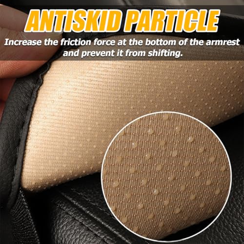 HZEL Car Center Console Cushion Pad, PU Leather Vehicle Armrest Protection Cover, Waterproof Automotive Interior Arm Rest Seat Box Mat Accessories, Universal for SUV, Sedan, Truck (Black) - color: Black