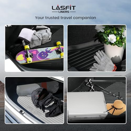LASFIT Cargo Mat for Kia EV6 2024 2023 2022, All Weather TPE Custom Fit Easy Clean Car Trunk Mat for Kia EV6 2022-2024 Cargo Liner, Black - size: 3)For Kia EV6 | 2022-2024 | Cargo