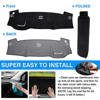 Autorder Dashboard Cover Mat for 2016-2024 Nissan Titan Accessories Dash Cover Flannel Dash Mat Sunshade Glare UV Rays Protector - size: For Nissan Titan 2016-2024