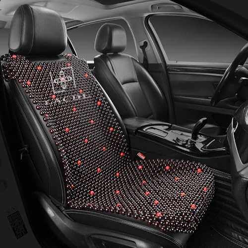 Beaded Car Seat Covers for Cars, Cooling Bead Seat Cover for Trucks & SUVs - Auto Ventilated Seat Cooler Pad, Natural Wood Breathable Beads - Sweat Protector for Summer, Stars