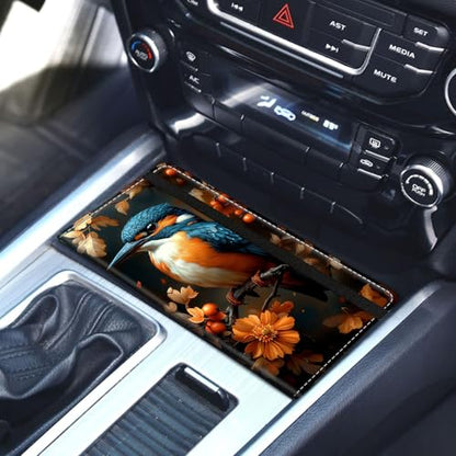 Car Registration and Insurance Holder for Women Men,Automobile License Document Card Holders Vehicle Glove Box Organizer Leather Accessories Driver Essential,Kingfisher Autumn Berries - color: Kingfisher Autumn Berries