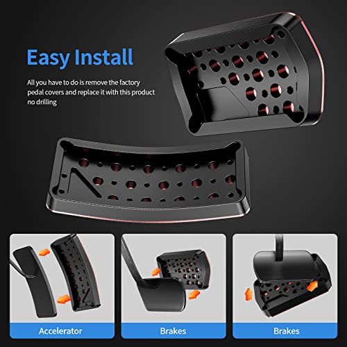 Car Pedal Cover for Jeep Grand Cherokee Dodge Durango 2011-2024 2025 2026 Aluminum Alloy No Drilling Aluminum Brake and Accelerator Pedal Covers 2PCS(Red) - color: Red