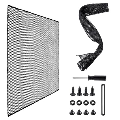 Rv Screen Door Protector, Lightweight Foldable Nylon Mesh Door Guard, 24.2-20.2 Inch, Scratch-Resistant Cover for Dogs & Kids, Easy Install Travel-Friendly Camper Entrance Protection, Black