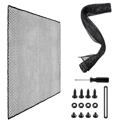 Rv Screen Door Protector, Lightweight Foldable Nylon Mesh Door Guard, 24.2-20.2 Inch, Scratch-Resistant Cover for Dogs & Kids, Easy Install Travel-Friendly Camper Entrance Protection, Black