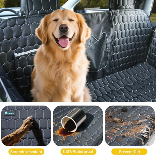 Dog Seat Covers for Tesla Model Y,Dog Hammock for Tesla with Side Flaps, 100% Waterproof Tesla Model Y Dog Accessories with Mesh Window & Headrest Protector Easy Clean up Pet Car Seat Cover - size: Cover Seat for Model Y