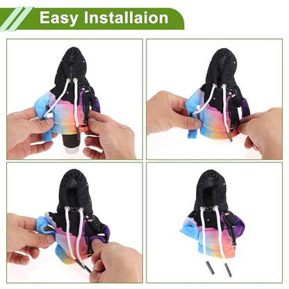 Universal 15.5x11cm/6.1"x4.33" Gear Shift Knob Cover Decoration Stick Shifting Handle Protector Polyester 1 Pc Hoodie Style Blue Navy Blue